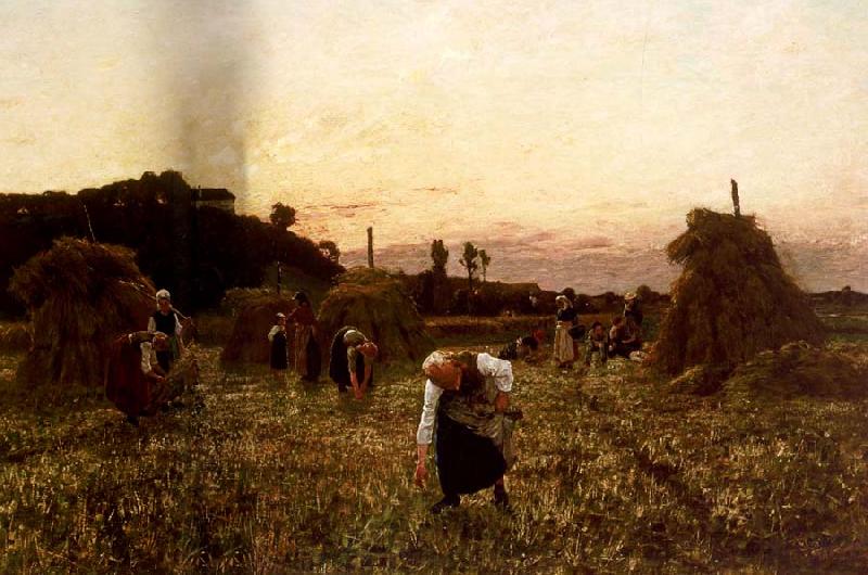 Jules Breton Dleaners at Sunset Sweden oil painting art